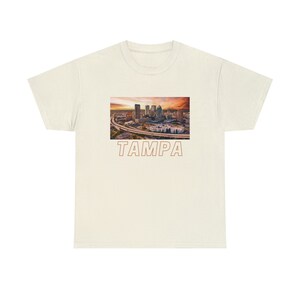 Tampa Skyline Tshirt, Trendy Vintage Retro FL Art Print, Cool Gift for Boyfriend, Girlfriend, College, Dad, Teens, Mom, School