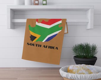 South Africa Flag Map Kitchen Towel, South African Home Decor