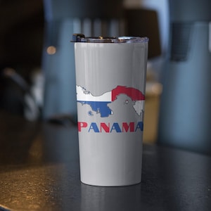 Map of Panama Tumbler 20 oz, Panamanian Flag Tumbler, Panama Travel Mug, Panama Bottle, Panama Flag Tumbler, Panama Gift, Panamanian Gift
