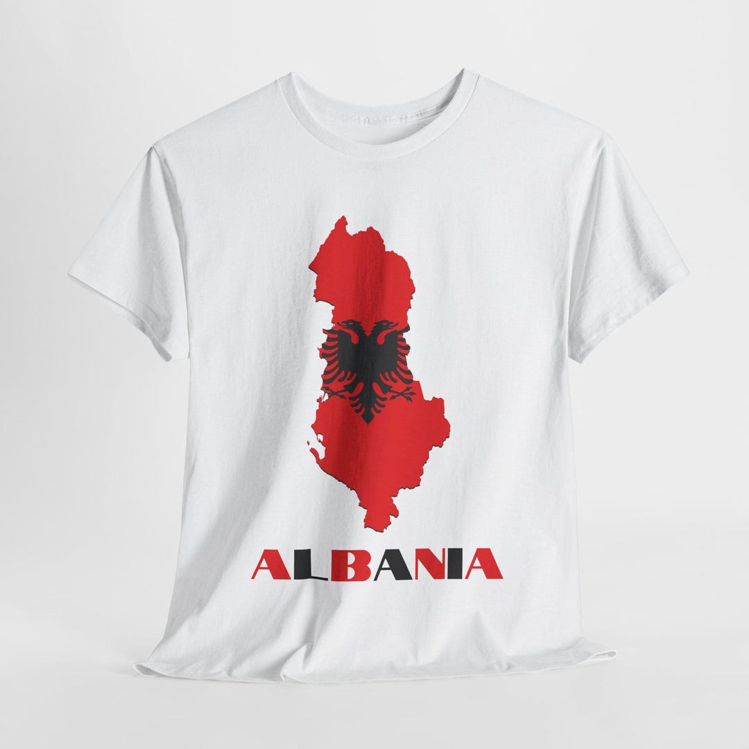 Urban Backwoods Classic Albania Skull Flag T-Shirt Uomo - Nero, Taglia S, Cotone Premium 190g
