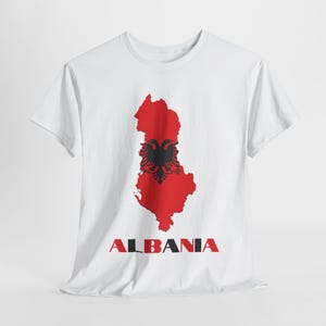 Albania T Shirt, Albanian Flag Tee Shirt, Albania Map Shirt, Albania Gifts, Albania Flag Top, Albania Travel Gift, Gift for Albanian