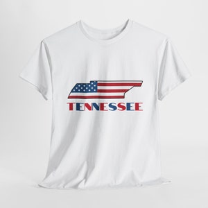 American Flag Tennessee T Shirt, TN Map Tee Shirt, State Pride Tennessee Shirt, Patriotic Tennessee State Tee, Tennessee Gifts, TN Clothing