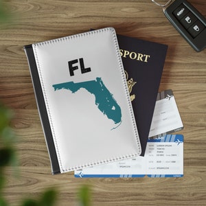 Florida Passhalter, FL Passport Brieftasche, Karte von Florida Passport Cover, Florida Reise Brieftasche, Florida Geschenk, Florida Brieftasche, FL Geschenk