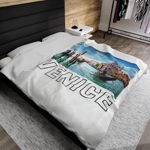Venice City Skyline Blanket, Venice Throw Blanket, Venice Italy Decor, Venice Italy Blanket, Venetian Decor, Venice Italy Gift, Venice Art