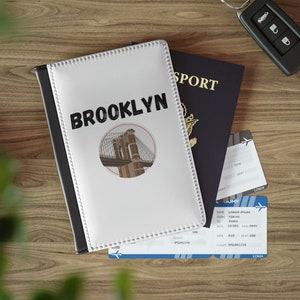 Brooklyn Bridge NYC Passport Holder, Brooklyn Passport Wallet, New York City Passport Cover, Brooklyn Art, NYC Travel Wallet, Brooklyn Gift