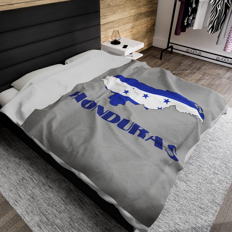 Honduran Flag Blanket, Map of Honduras Blanket, Cute Honduran Blanket