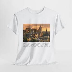 Camiseta con el horizonte de Edimburgo, camiseta de Edimburgo, Escocia, camiseta del Castillo de Edimburgo, souvenir de Edimburgo, regalo de viaje a Escocia, regalos de Edimburgo