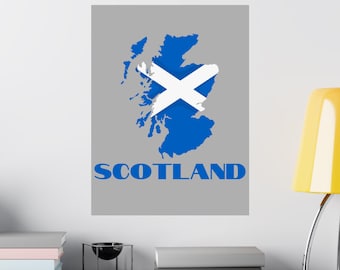 Scotland Map Poster, Scotland Wall Art, Scottish Flag Poster, Scottish Wall Decor, Scotland Gifts, Scottish Gifts, Scotland Travel Gifts