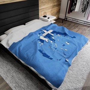 Griechische Flagge Karte von Griechenland Decke, Griechenland Decke, Griechenland personalisierte Decke, Griechenland Flagge Dekor, Griechenland Geschenk Wohnkultur, griechische Dekoration