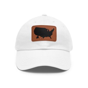 Gorra con mapa de EE. UU., gorra estilo "dad hat" con parche de cuero americano, gorra de EE. UU.