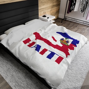 Haitikartafilt, Haitis flaggpläd, Haitis flaggdekor, Haitis heminredning, Haitis presenter, Karibiska sängkläder