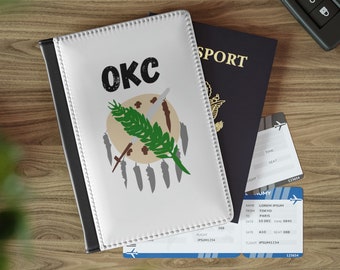 Porta-passaporte de Oklahoma City, carteira de viagem OKC, capa para passaporte de Oklahoma, carteira para passaporte OKC, presente de OKC