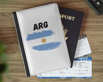 Porta-passaporte com bandeira argentina, carteira para passaporte argentino, carteira com bandeira argentina, presente de viagem para a Argentina, carteira argentina