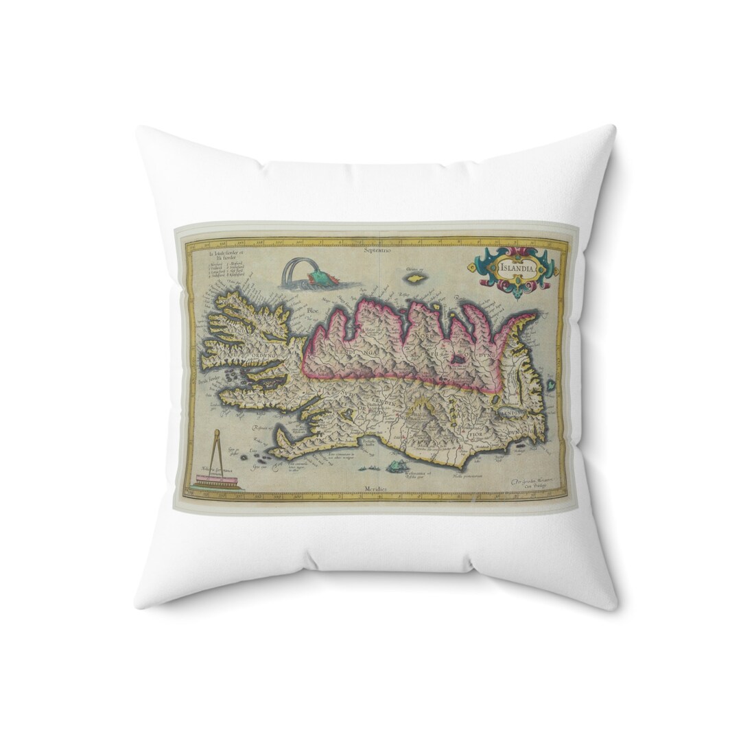 Map of Iceland Pillow Iceland Map Custom Throw Pillow Etsy