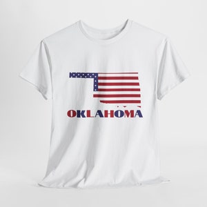 Stolzes amerikanisches Oklahoma T-Shirt, amerikanische Flagge Oklahoma Karte T-Shirt, Oklahoma State Pride Shirt, Vaterländisches Oklahoma Shirt, Oklahoma Geschenk