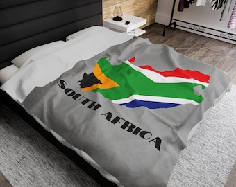 South Africa Flag Map Blanket, South Africa Throw Blanket, South African Flag Decor, South Africa Home Decor, South Africa Gift
