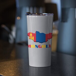 Map of Mongolia Tumbler 20 oz, Mongolian Flag Tumbler, Mongolia Travel Mug, Mongolia Flag Tumbler, Mongolia Gift, Mongolian Gift
