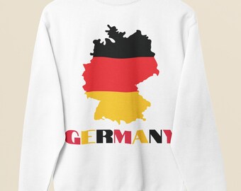 Germany Flag Map Sweatshirt, German Crewneck Pullover