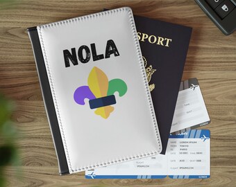 Porta-passaporte de Nova Orleans, Capa para passaporte NOLA Fleur de Lis, Carteira de viagem de Nova Orleans, Presente de Nova Orleans