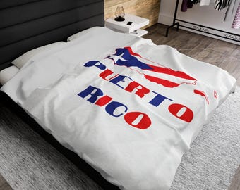 Puerto Rico Flag Blanket, Puerto Rico Map Blanket, Puerto Rican Throw Blanket, Boricua Heritage, Puerto Rico Travel Gift, Caribbean Decor