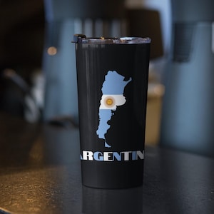 Map of Argentina Tumbler 20 oz, Argentine Flag Tumbler, Argentina Travel Mug, Argentina Bottle, Argentina Flag Tumbler, Cute Argentina Gift