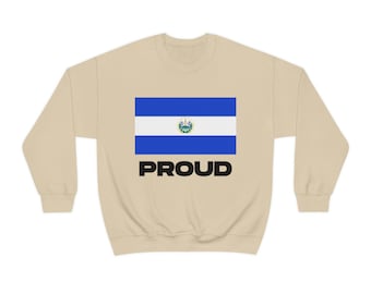 El Salvador Flag Sweatshirt, Salvadoran Pride Crewneck Pullover