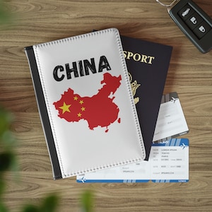 Chinesische Flagge Passport Brieftasche, Karte von China Reisebrieftasche, chinesischer Passhalter, Karte von China Passport Cover, China Geschenk, chinesisches Geschenk