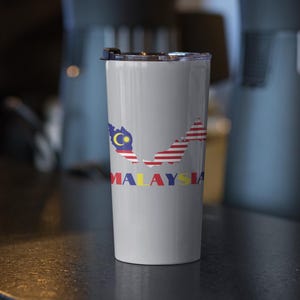 Map of Malaysia Tumbler 20 oz, Malaysian Flag Tumbler, Malaysia Travel Mug, Malaysia Flag Tumbler, Cute Malaysia Gift, Malaysian Gift