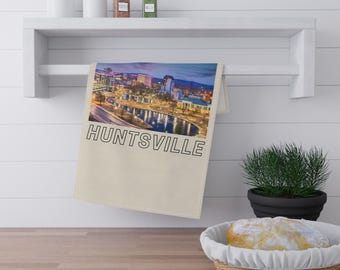 Huntsville Skyline Kitchen Towel, Huntsville Alabama Dish Towel, Huntsville AL Gift