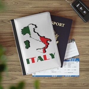 Italy Passport Holder, Italian Passport Wallet, Italy Flag Map of Italy Passport Cover, Italy Travel Accessories, Europe Travel Essentials