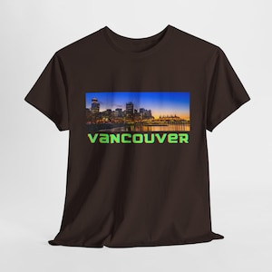 Shirt skyline van Vancouver City, shirt van Vancouver, vintage T-shirt van Vancouver, Vancouver City Art Print, schattig T-shirt van Vancouver, cool Vancouver-cadeau