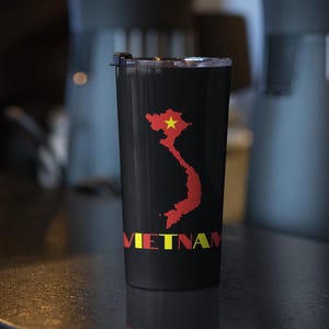 Map of Vietnam Tumbler 20 oz, Vietnamese Flag Tumbler, Vietnam Travel Mug, Vietnam Flag Tumbler, Vietnam Gift, Trendy Vietnamese Gift