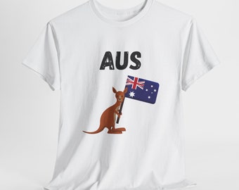 Australia Kangaroo T Shirt, Australian Flag Tee, Aussie Gift