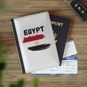 Funda para pasaporte de Egipto, funda para pasaporte de Egipto, billetera de viaje de Egipto, funda para pasaporte con la bandera de Egipto, billetera con la bandera de Egipto, regalo egipcio