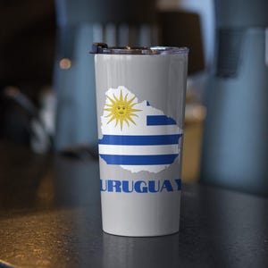 Map of Uruguay Tumbler 20 oz, Uruguayan Flag Tumbler, Uruguay Travel Mug, Uruguay Bottle, Uruguay Flag Tumbler, Uruguay Gift, Uruguayan Gift