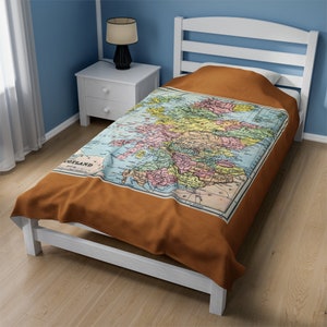 Schottland Vintage Karte kundenspezifische Decke, rustikale Karte von Schottland Kunst Decke, Geschichte Geographie schottische Geschenkdecke für Wohnheim, Gäste