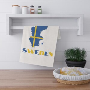 Mapa da Suécia Toalha de cozinha, Toalha de bandeira sueca, Decoração de cozinha sueca, Decoração sueca, Presente de viagem para a Suécia, Presente para a Suécia, Presente sueco