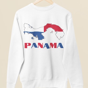 Map of Panama Sweatshirt, Panamanian Flag Crewneck, Unisex Panama Clothing, Panama Flag Pullover, Gift for Panamanian, Panama Travel Gift