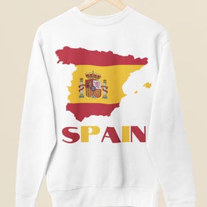 Spanien Flagge Sweatshirt, Karte von Spanien Sweatshirt, spanische Flagge Sweatshirt, süßes Spanien Shirt, spanisches Sweatshirt, Spanien Reise Shirt, Spanien Karte