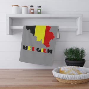 Toalla de cocina con el mapa de Bélgica, toalla con la bandera belga, decoración de cocina belga, decoración belga, regalo de viaje a Bélgica, regalo de Bélgica, regalo belga