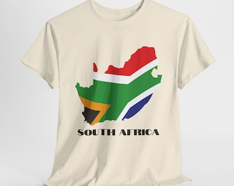 Camiseta con la bandera y el mapa de Sudáfrica, camiseta sudafricana