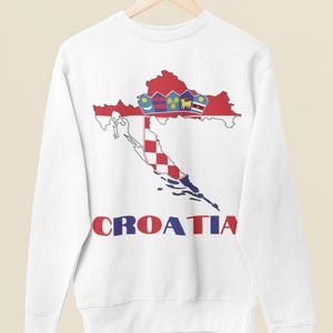 Croatia Flag Sweatshirt, Map of Croatia Sweatshirt, Cute Croatia Shirt, Croatian Flag Shirt, Croatia Crewneck, Croatia Travel Gift