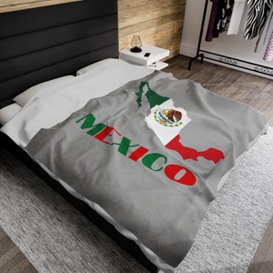 Couverture avec drapeau mexicain, carte du Mexique, jetée Mexique, couverture personnalisée Mexique, décoration drapeau Mexique, décoration cadeau Mexique