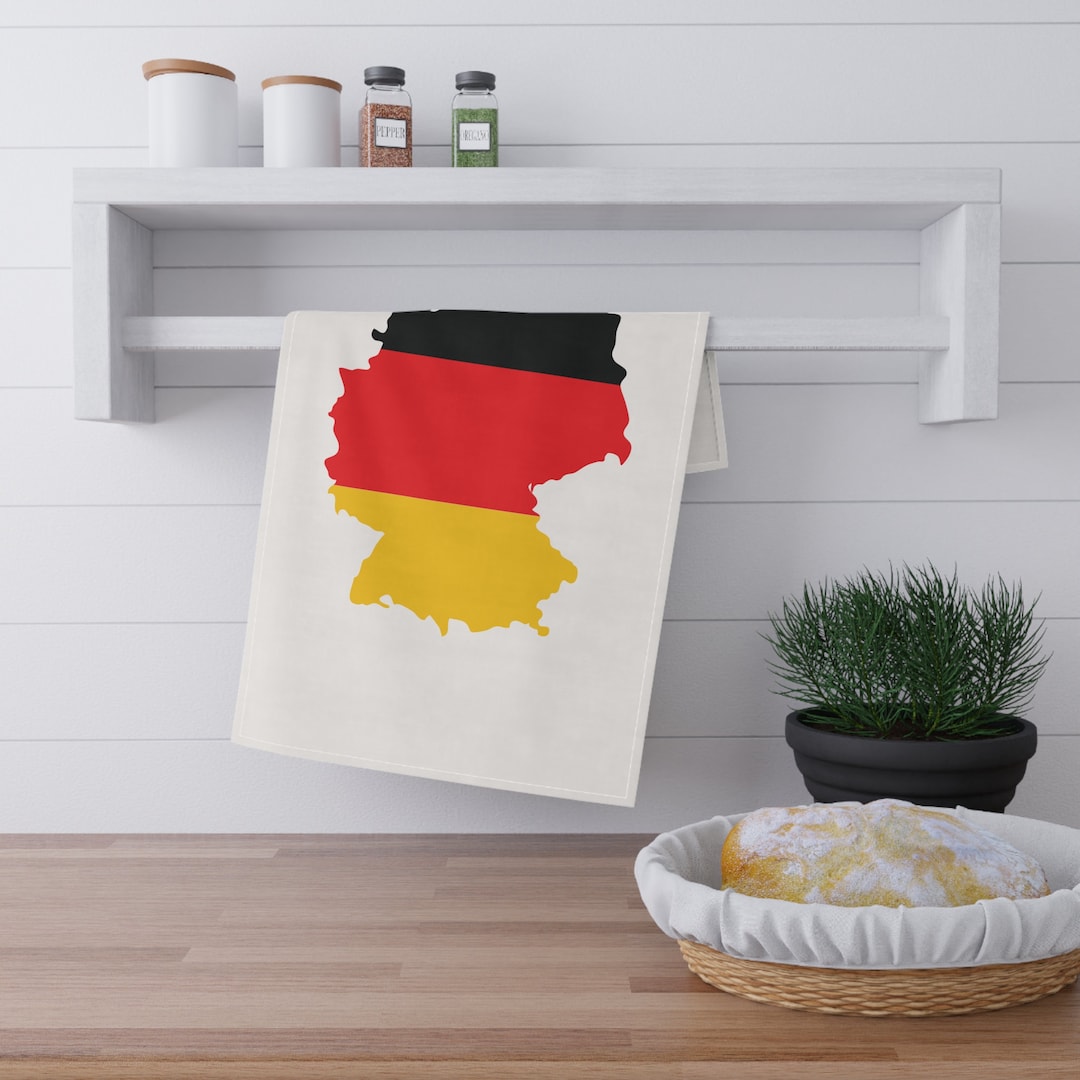 German Kitchen Rag Germany Flag Map Kitchen Towel, German Dish Towel, Germany Map Decor ...