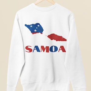 Map of Samoa Sweatshirt, Samoan Flag Crewneck, Samoa Flag Pullover, Samoa Travel Gift, Gift for Samoan, Samoa Gift, Unisex Samoan Clothing