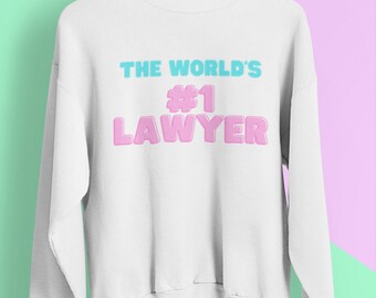 Sweat-shirt World's Best Lawyer, cadeau du futur avocat, pull à col rond, cadeau pour avocat