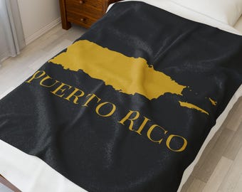 Puerto Rico Map Blanket, Puerto Rico Throw Blanket, Puerto Rican Home Decor, Puerto Rican Gift, Puerto Rico Map Throw, Puerto Rican Blanket