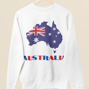 Australian Flag Map of Australia Sweatshirt, Australia Flag Sweatshirt, Cute Australia Shirt, Australia Travel Gift, Australia Crewneck