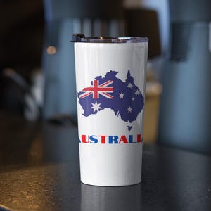Map of Australia Tumbler 20 oz, Australian Flag Tumbler, Australia Travel Mug, Australia Bottle, Australia Flag Tumbler, Cute Australia Gift