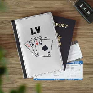 Las Vegas-paspoortportemonnee, Ace-speelkaarten Vegas-paspoorthouder, Las Vegas Nevada-paspoortomslag, Las Vegas-cadeau, Vegas-reisportemonnee